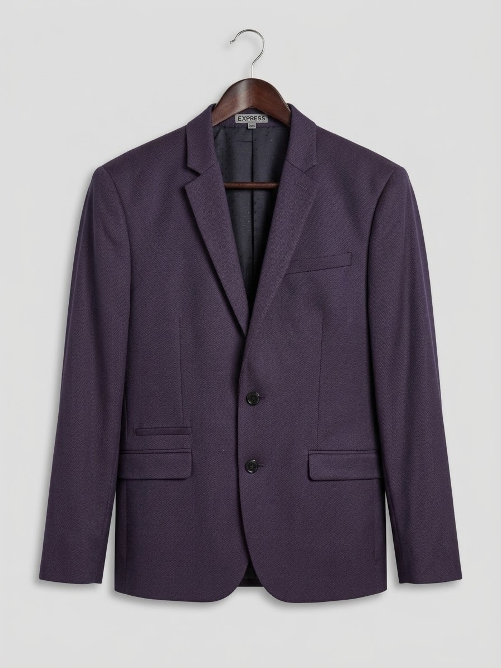 Express Men's Deep Plum Two-Button Sport Coat